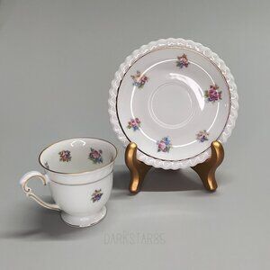 Franconia-Krautheim Selb Bavaria Gretchen Footed Demitasse Cup & Saucer Vintage